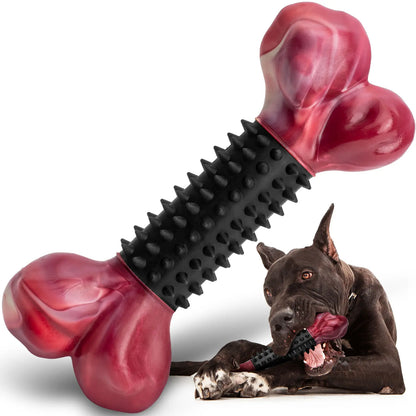 Apasiri Tough Dog Toys for Aggressive Chewers Beef Flavor: 8" Dog Chew Bone for Large Breed, Nylon & Rubber Chew Toy for Medium Large Dogs Outdoorfun