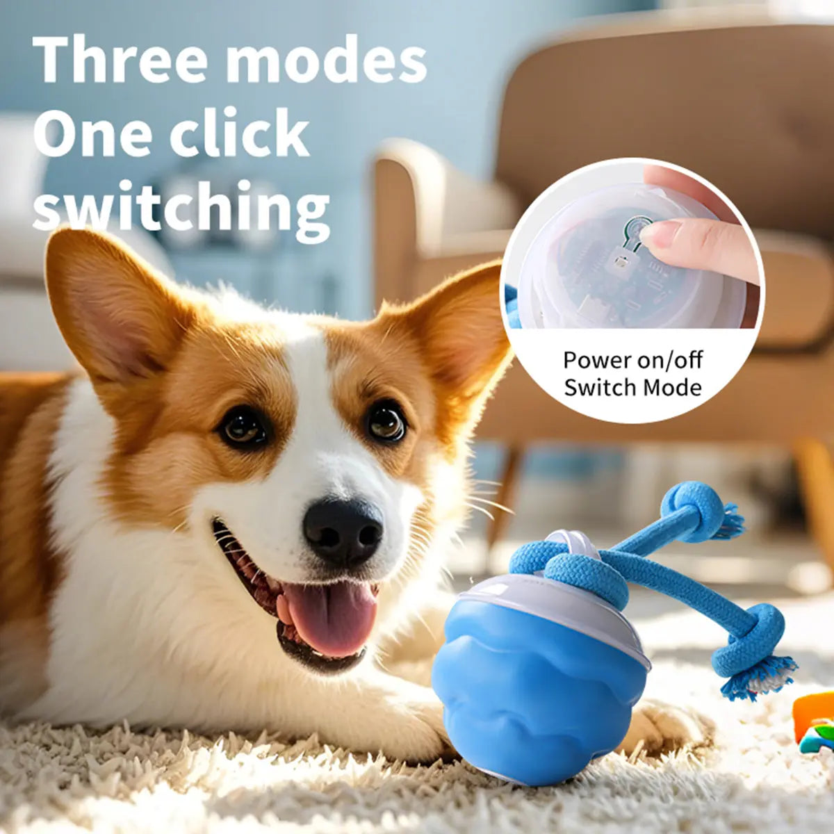 Motion-Activated Squeaky Rolling Dog Balls - PC+TPR Mix, Sound Control, Intelligent Play, Daily Training Pet Accessories for Small Dogs (2.95X2.95X4.33In), Two-Pack,Summervibes