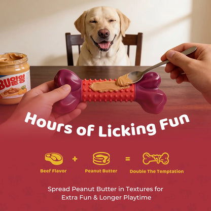 Apasiri Tough Dog Toys for Aggressive Chewers Beef Flavor: 8" Dog Chew Bone for Large Breed, Nylon & Rubber Chew Toy for Medium Large Dogs Outdoorfun