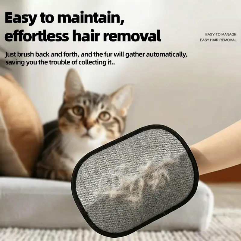 Electrostatic Pet Hair Remover Gloves – Reusable Fur Remover for Couch, Carpet & Car Seats