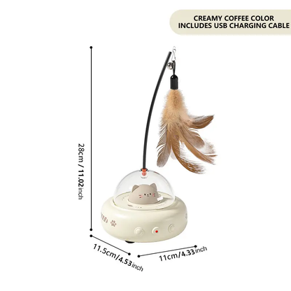Automatic Cat Laser & Feather Toy – Motion Activated Self-Play Wand for Indoor Cats