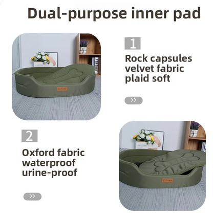 Washable Semi-Closed Pet Bed – All-Season Comfort for Small Dogs & Cats